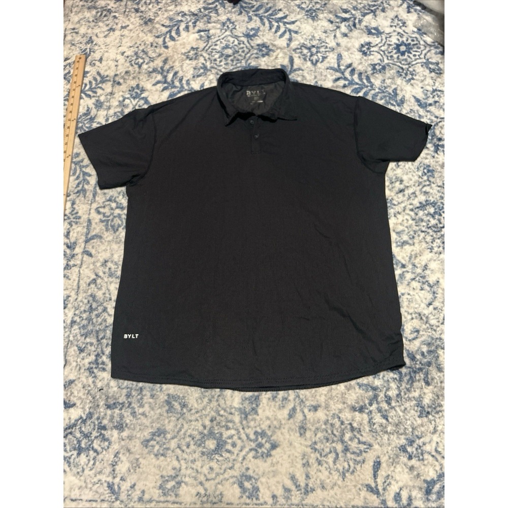 BYLT Polo Shirt Men's 2XL Black Lux Performance Stretch Golf Premium Basics XXL